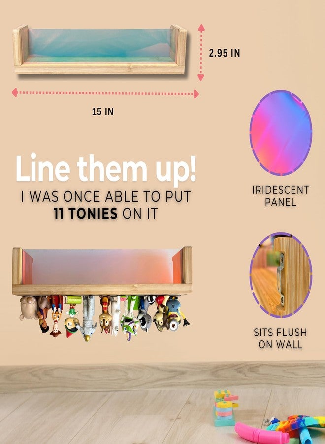 BigStep Magnetic Bookshelf for Tonies Figures - Iridescent Acrylic Front Panel and Metal Strip on Bottom to Hold Tonie Characters - Comparable to Tonies Shelf - Image 4